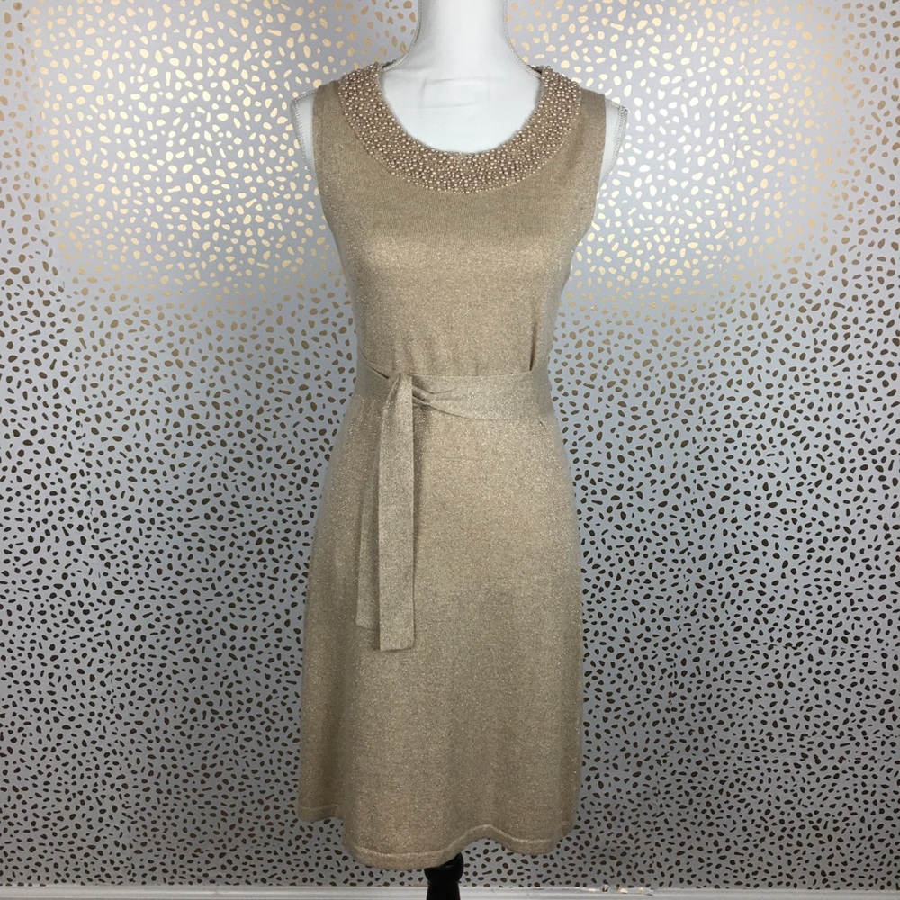 Tevrow + Chase Metallic Knit Beaded Dress - Picture 4 of 8